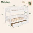 thumbnail image 2 of DTTRA Twin over Twin Convertible Bunk Bed with 2 Storage Drawers & Safety Handrails, White, 2 of 8