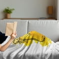 thumbnail image 3 of Vintage Yellow Soft Flannel Fleece Blanket, Old Ink Style Hand Drawn Honey Jar on Watercolor Splash Background, Cozy Plush for Indoor and Outdoor Use, 60" x 80", Marigold and Black, by Ambesonne, 3 of 5