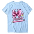 thumbnail image 4 of Sexlip Women's Bow Print Short Sleeve T Shirt Cute Design Soft Material Daily Casual Wear Blue XXL, 4 of 5