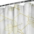 thumbnail image 3 of White Gold Leaf Hexagon Marble Pattern Shower Curtain 72"x84" ,Bathroom Decorative Shower Curtains Set with 12 Hooks,Modern Waterproof Washable Shower Curtain, 3 of 5
