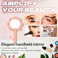 thumbnail image 4 of RAGUPEL Hand Mirrors with Handle,Mirror with Round Panel 8.5"*5.3"*0.8" Handheld Mirror,Flower Shape Hand Held Mirror,Pink, 4 of 7