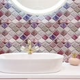 thumbnail image 2 of Walplus Peel and Stick Backsplash Arabesque Old Rose Mocha 3D Tile Decals 8 Sheets 11" x 8", 2 of 7