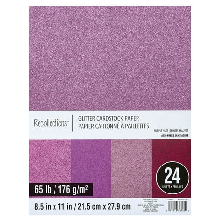 UPC: 0191518381610 | Purple Glitter Cardstock Paper by Recollections™ 8.5 x 11