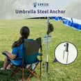 thumbnail image 3 of AMMSUN Patio Umbrella Steel Anchor Heavy Duty Ground Auger Base with Forks for Outdoor Lawn, 3 of 8