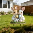 thumbnail image 5 of Easter Bunny Garden Insert, Easter Bunny Egg Outdoor Garden Yard Art, 11.8×7.8 Inch Waterproof Sun-Proof Holiday Landscaping Sign for Flower Bed Courtyard, 5 of 6