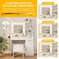 thumbnail image 7 of Yeshouse Lighted Vanity Desk Set, Makeup Table with Adjustable Mirror, Drawers, Chair, 3 Light Modes & Hairdryer Holder, 7 of 7