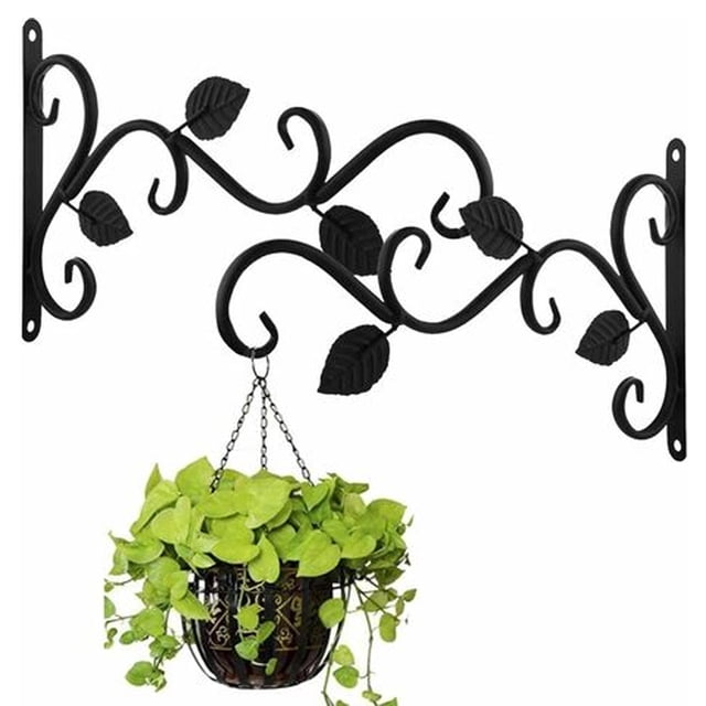 Soportes para cestas colgantes, ganchos de hierro para colgar en la pared, soportes de metal para colgar al aire libre con tornillos, decoración de jardín para plantas, linternas, carillones de