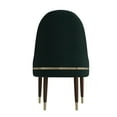 thumbnail image 6 of LeisureMod Dining Chair Upholstered Leather Seat and Elegant Ripple Back with Rubberwood Frame and Legs with Gold Accents Modern Armchair Elara Collection Set of 2 in Green, 6 of 8