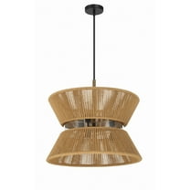 58596-FBWAL Craftmade Lighting Serena - 6 Light Pendant-21.5 Inches Tall and 24.13 Inches Wide-Flat Black/Walnut Finish