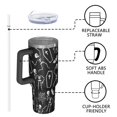 thumbnail image 4 of Halloween Skeleton Coffin Pattern Tumbler with Handle and Lid,40oz Double Wall Vacuum Insulated Tumbler,Cups Gift for Women and Men, 4 of 7
