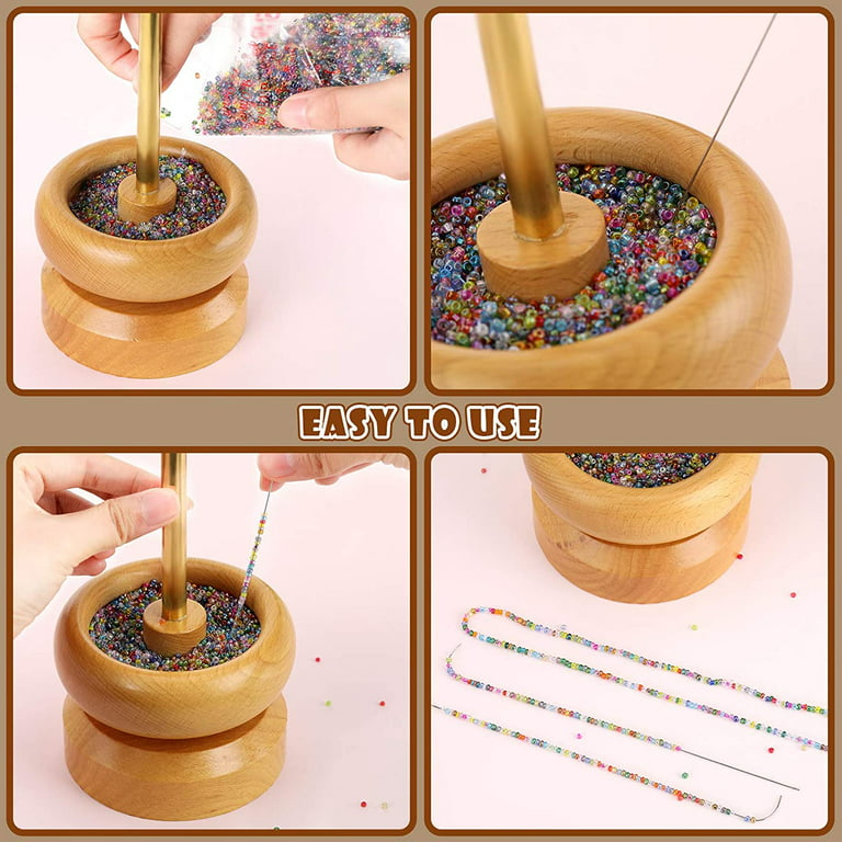  Keyzone Wooden Bead Spinner Kit, Bead Loader with 1000