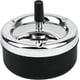 thumbnail image 1 of Cenicero redondo de empuje hacia abajo con bandeja giratoria Cenicero de metal para cigarrillos Cenicero grande de 5,2 pulgadas para el hogar para patio exterior - Negro, 1 of 5