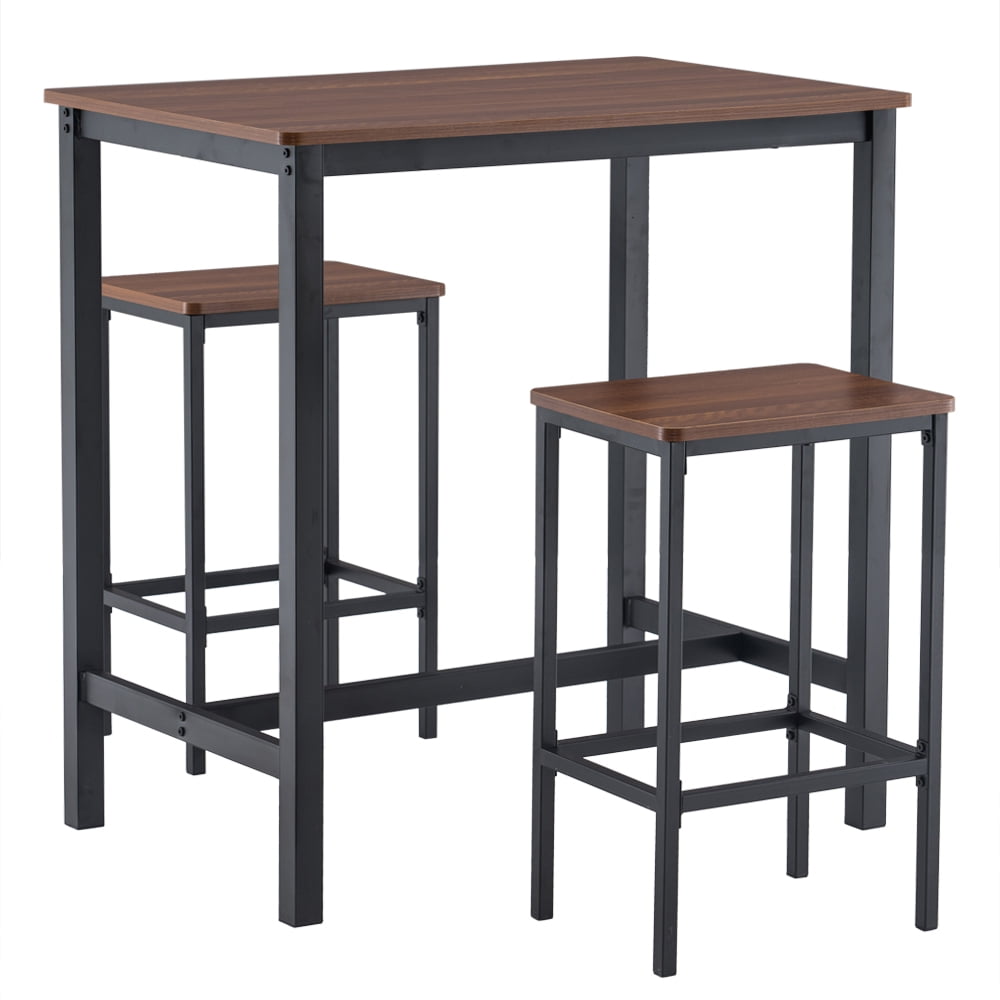 Kepooman Dining Table and Chair Set, 3-Piece Table Set, 35" W x 23"D x 36"H, Wood Grain Brown Kepooman Dining Table and Chair Set, 3-Piece Table Set, 35" W x 23"D x 36"H, Wood Grain Brown