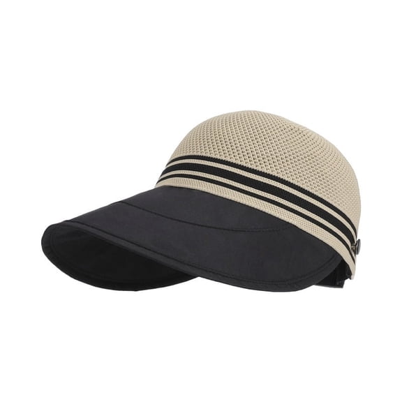 Summer Large Brim Hollow Visor Hat for Women, Breathable Face Covering Sun Protection Hat, Fashion Outdoor Travel Casual Hat