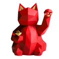 thumbnail image 1 of Escultura de resina gato de la suerte estatua decoración moderna decoración del hogar-rojo L, 1 of 4