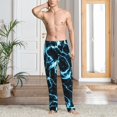 thumbnail image 5 of Vsdgher Lightning Print Mens Pajama Pants Sleep & Lounge Pants, PJ Bottoms With elastic waistb and Pockets, 5 of 5