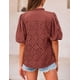 thumbnail image 2 of Blusa de Encaje con Cuello en V para Mujer PRETTYGARDEN Marrón Rojo XL, 2 of 8