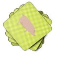 thumbnail image 2 of Carolines Treasures BB7764FC English Large White Pig Green Foam Coaster, Set of 4, 2 of 3