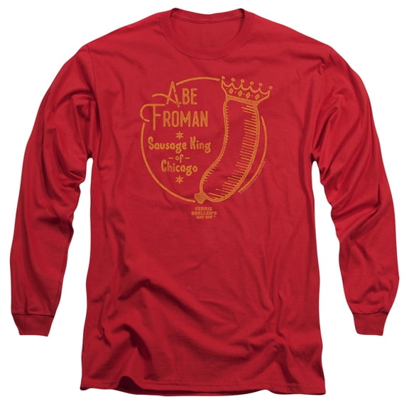 Ferris Bueller Abe Froman Long Sleeve Adult 18/1 T-Shirt Red