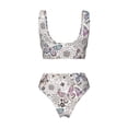 thumbnail image 5 of Daiia Vintage Butterflies Women's Bikini Set Two Piece Swimsuit High Waisted Bikini Adjustable Straps Bikini Perfect for Beach, Pool, and Summer Vacation-XX-Large, 5 of 9