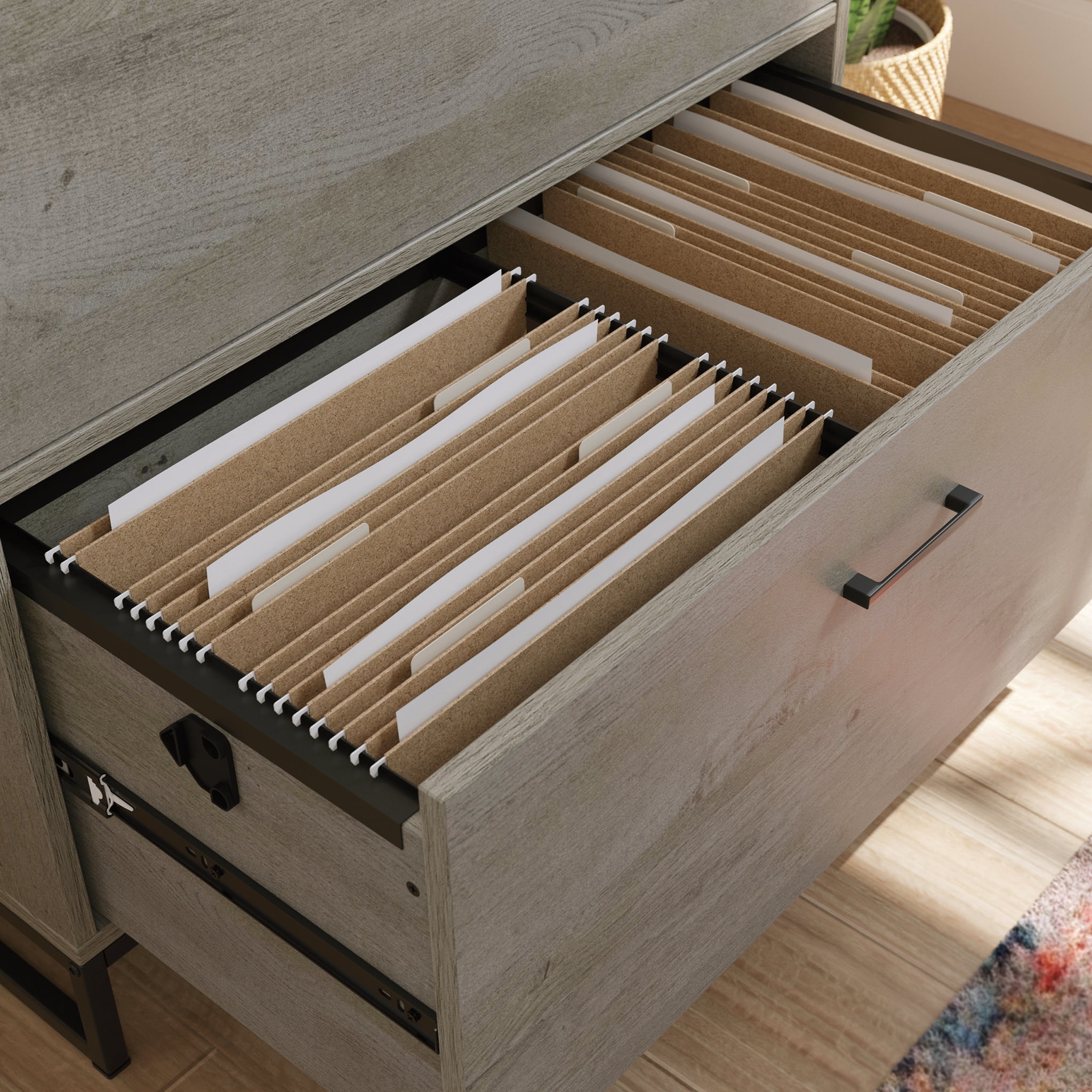 Sauder Tremont Row 2-Drawer Lateral File Cabinet, Mystic Oak Finish