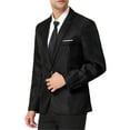 thumbnail image 4 of Unique Bargains Men's Blazer Single Breasted One Button Prom Suit Coat 2XL Black, 4 of 6