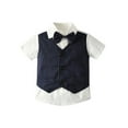 thumbnail image 5 of nvzhuang Kids Boys Clothes Outfits Bowtie Short Sleeve Blazer Waistcoat Shirts Shorts 2Pcs Suit, 5 of 8