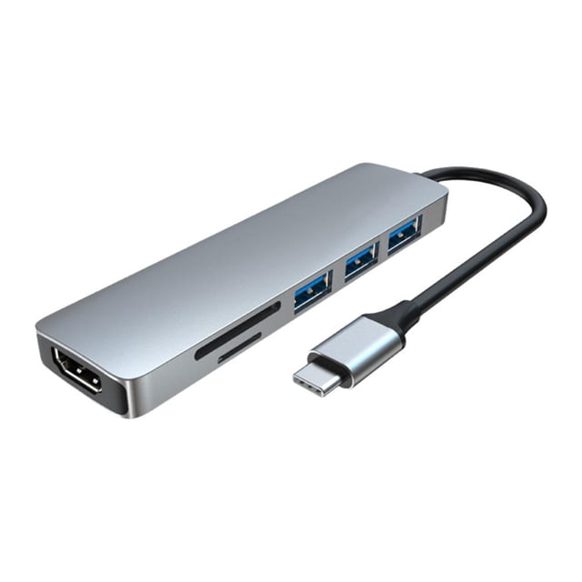 CAIROYAR Estación de acoplamiento con concentrador USB C multipuerto 6 en 1 compatible con 4K T7N7