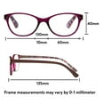 thumbnail image 5 of Equate Women's Heather Oval Reading Glasses with Case, Purple, +3.25, 5 of 12