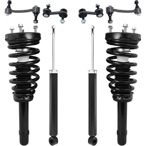 Detroit Axle - Front Struts w/Coil Springs Rear Shock Absorbers Sway Bar Links Replacement for 2006-2010 Hyundai Sonata Azera - 8pc Set