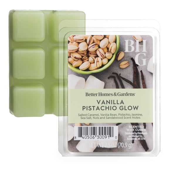 Better Homes & Gardens Vanilla Pistachio Glow 2.5oz Wax Melts, Sweet Gourmand Home Fragrance