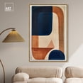 thumbnail image 3 of Blue With Cream Canvas Midcentury Abstract Wall Art by Art Remedy, Gold Frame, 36" x 54", 3 of 7