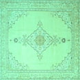thumbnail image 1 of Ahgly Company Machine Washable Indoor Square Persian Turquoise Blue Traditional Area Rugs, 8' Square, 1 of 4