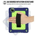thumbnail image 6 of Dteck Case For iPad Pro 11" 2nd Generation Case with Screen Protector, Heavy Duty Shockproof Protective Cover with 360 Rotate Stand /Hand Strap/ Should Belt /Pencil Holder,Navy+Olivine, 6 of 7