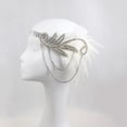 thumbnail image 3 of Diadema de Boda Nupical Cinta de Cabeza de 1920s Great Accesorio de Pelo Disfraz Estilo Charleston Blanco Baoblaze Diadema estilo flapper vintage, 3 of 8