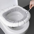 thumbnail image 4 of Almohadillas para asiento de inodoro, 4 unidades, suaves, gruesas y elásticas, con asa, para baño, 4 of 5