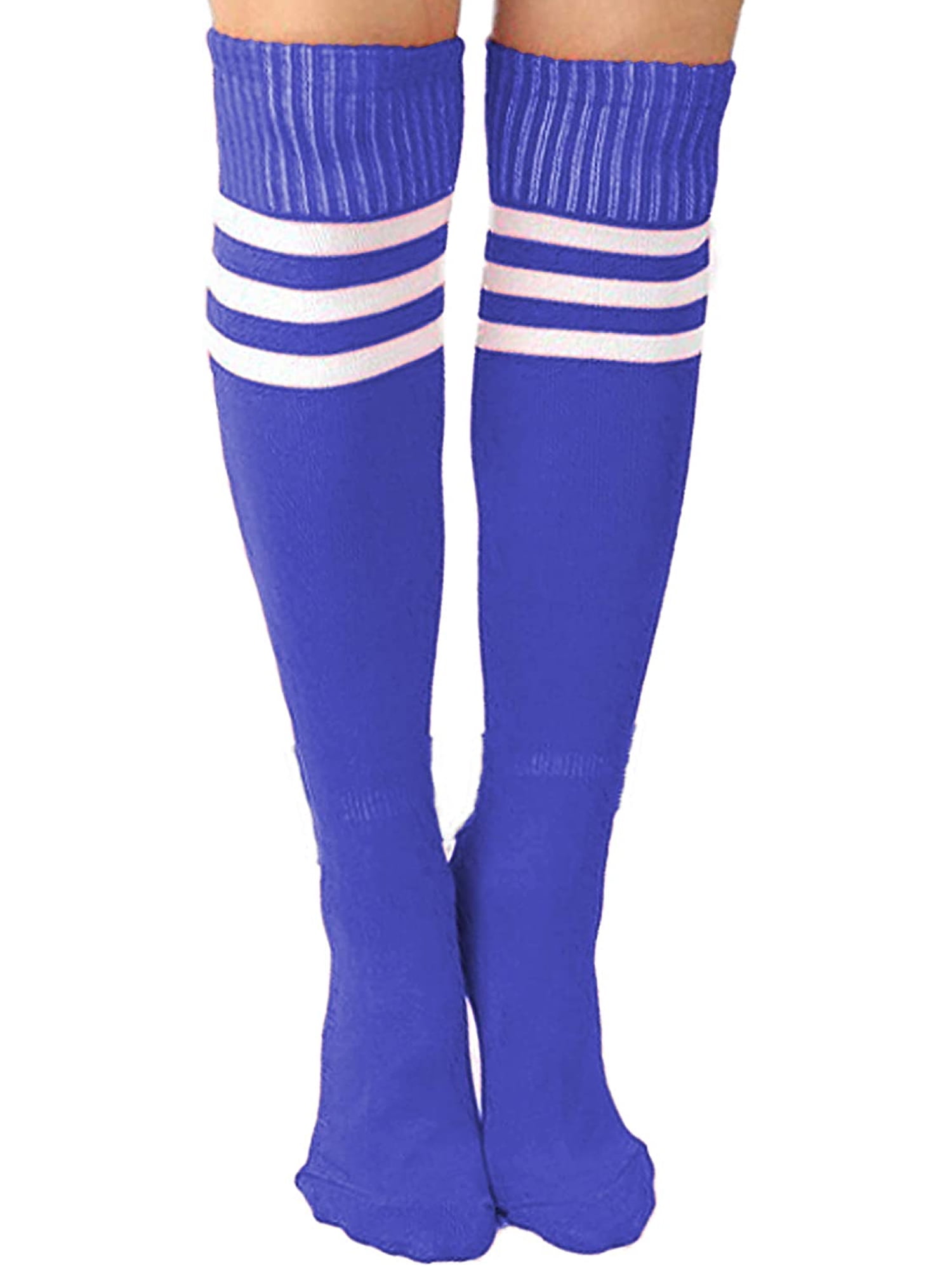 Striped Knee High Football Socks Soccer Hockey Sport Long Tube Stocking