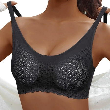 

TOWED22 Bras For Women Women s Push Up Front Closure Racerback Molded Underwire Tshirt Plunge Lace Bra Black