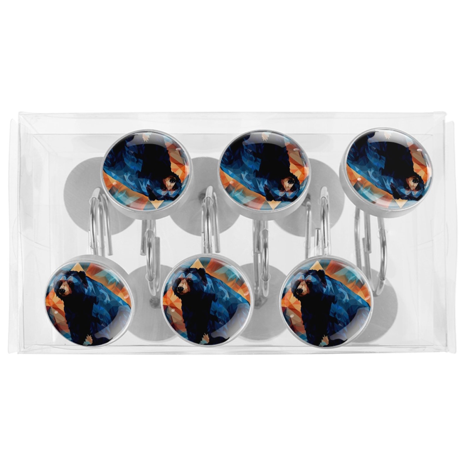 HemaKayy 12 Pcs Decorative Shower Curtain Hooks - Stainless Steel Rings for Bathroom Decor - Easy Glide & Secure Hold - Perfect Decoration for Bathroom Shower Rods - Animal Bear