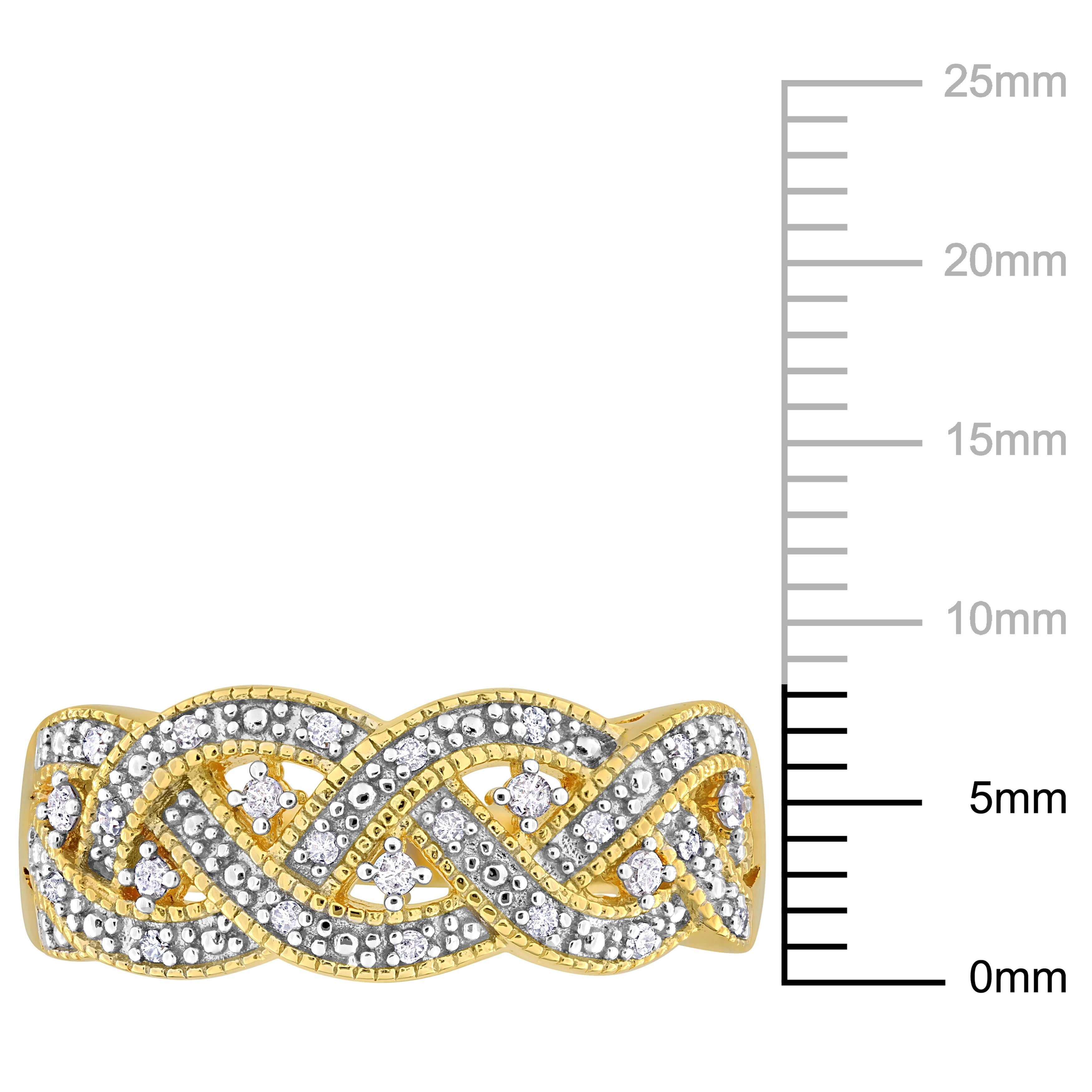 Everly Women's 0.13 CT TW Diamond Yellow Gold Flash-Plated Sterling Silver Ring