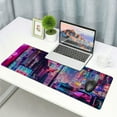 thumbnail image 6 of nygtbtfer Purple Seoul Neon Desk Mat Street Pixel Art Purple Japanese Mouse Pads , Skyline City Desk Mat for Desktop Pad XXL Gaming Mouse Pad for Computer Office Keyboard Laptop Pad 31.5x11.8 in, 6 of 6
