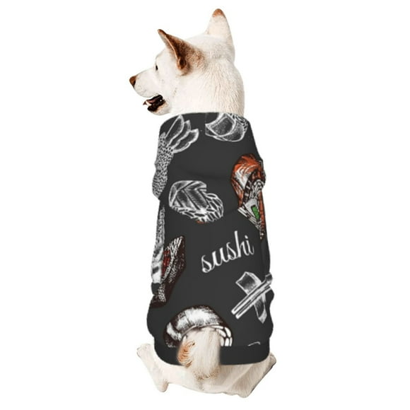 Balery Japanese Sushi Hashi Sudadera con Capucha para Perros Pequeños – Ropa para Mascotas, Disfraz para Perros y Gatos, Ideal para Fiestas y Cosplay-Large