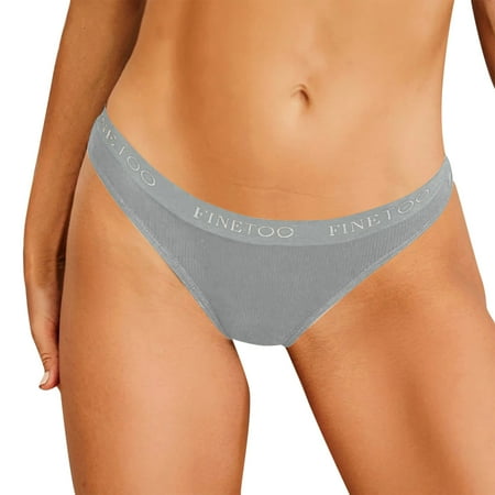 

Women S Solid Panties Grey Lingerie Thongs Briefs 1-Pack