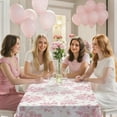 thumbnail image 6 of 3 Pack Pink Floral Plastic Tablecloths, 54x108in Disposable Vintage Tea Party Table Covers for Wedding Garden Birthday Events, 6 of 6
