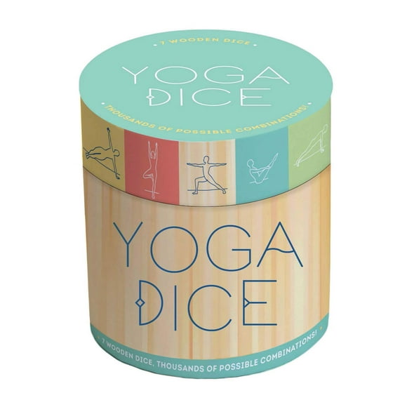 Yoga Dice Chronicle Books, 7 dados de madera para posturas de yoga