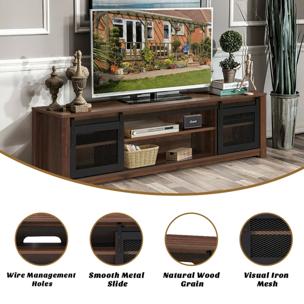 Finihen TV Stand, TV Cabinet, TV Stand Entertainment Center for TV's up to 65 Inch with Adjustable Shelves, Media Entertainment Center with Storage, for Living Room, Bedroom, Brown