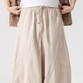 thumbnail image 5 of Men's Cropped Harem Pants Baggy Casual Trousers Loose Fit Drop Crotch Lightweight Breathable with Elastic Waist Drawstring for Yoga Lounge Streetwear Everyday, 5 of 9