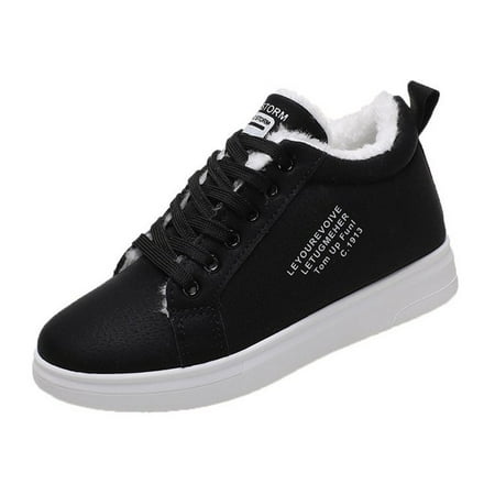 

Woman Lace-Up Sneaker with Soft and Comfortable Cotton Shoes for Girlfriend Boyfriend Husband Wife Black 35