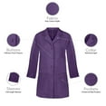 thumbnail image 2 of Panda Uniform by HeedFit Women's 32" Medical Lab Coat, Snap Front, Notched Lapel, XL, Purple, 2 of 6