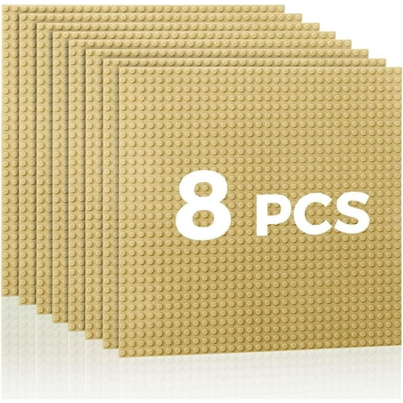 Classic Baseplates Building Plates-8 Pack 10" x 10" Building Boards,100% Compatible with All Major Brands and Activity Table, Creative Platforms Mats for Toy Bricks,Sand